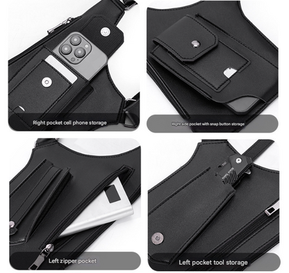 Black Urban Tactical Anti-Theft Shoulder Holster Bag - Secure Multi-Pocket Chest Rig for Men