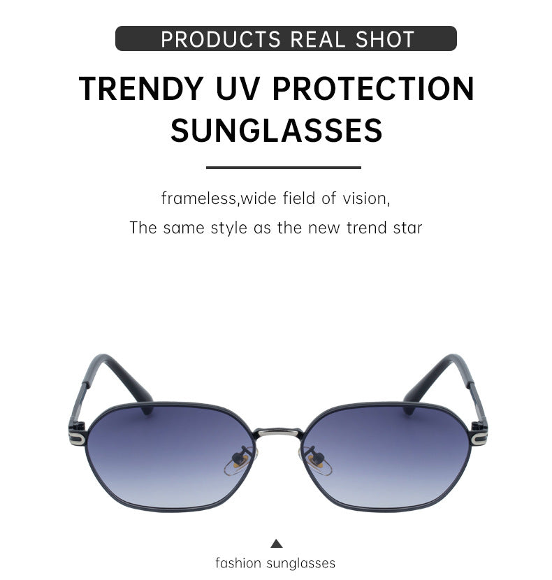 Dark Green Gradient Lenses Chic Oval Sunglasses for Women - UV400 Protection Lightweight Metal Frame, Comfortable Design