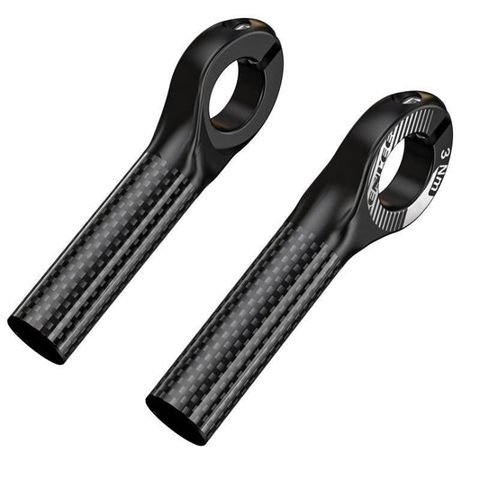 Black Ultralight Carbon Fiber Bicycle Bar Ends - Ergonomic Anti-Slip Grips for MTB & Hybrid Bikes (22.2mm)