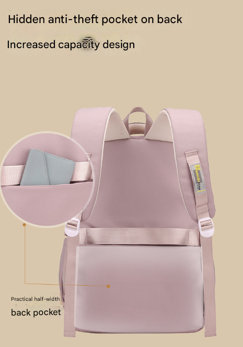 Grey Large Capacity Waterproof Student Backpack - Fits 15-Inch Laptop, Multi-Pocket Travel Daypack