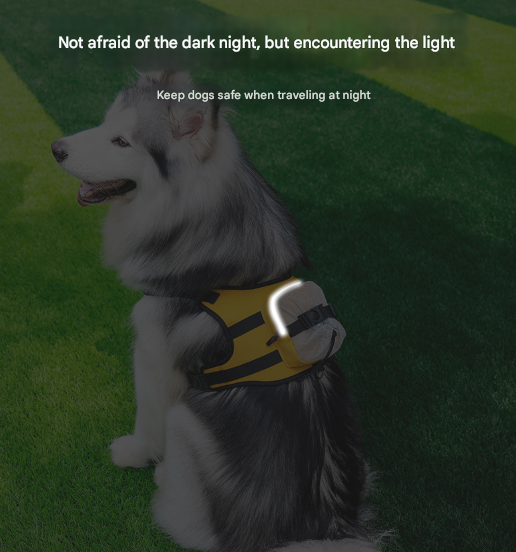 Size L Black and Yellow Ultimate Dog Harness Vest with Backpack - Padded, Reflective & Adjustable for Medium to Large Breeds