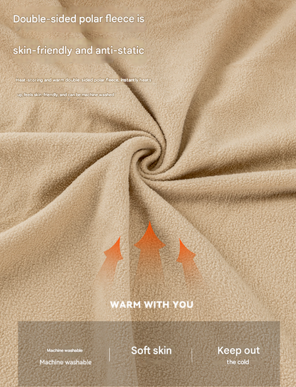 Khaki Cozy 4-in-1 Wearable Fleece Poncho Sleeping Bag - Multifunctional Camping Blanket with Detachable Hood