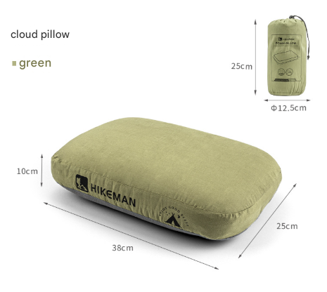 Green Reversible Memory Foam Travel Pillow - All-Season Comfort Neck Support for Deep Sleep & Portability