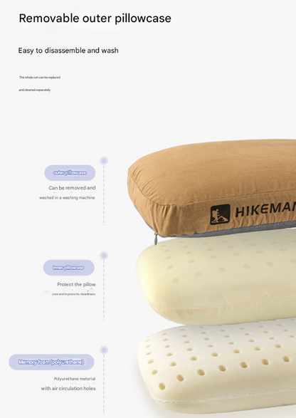 Green Reversible Memory Foam Travel Pillow - All-Season Comfort Neck Support for Deep Sleep & Portability