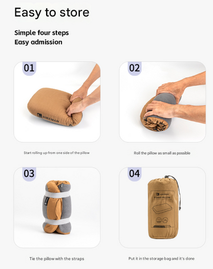 Coffee Reversible Memory Foam Travel Pillow - All-Season Comfort Neck Support for Deep Sleep & Portability