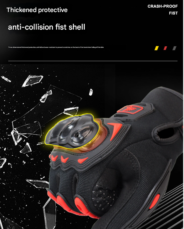 Size L Green and Black Protective Motorcycle Riding Gloves - Hard Knuckle Armour & Touchscreen Fingertips