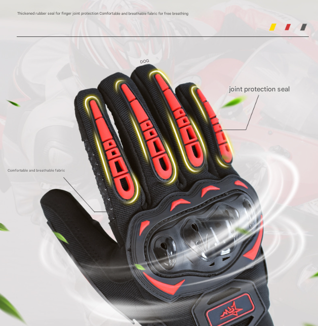 Size M Purple and Black Protective Motorcycle Riding Gloves - Hard Knuckle Armour & Touchscreen Fingertips