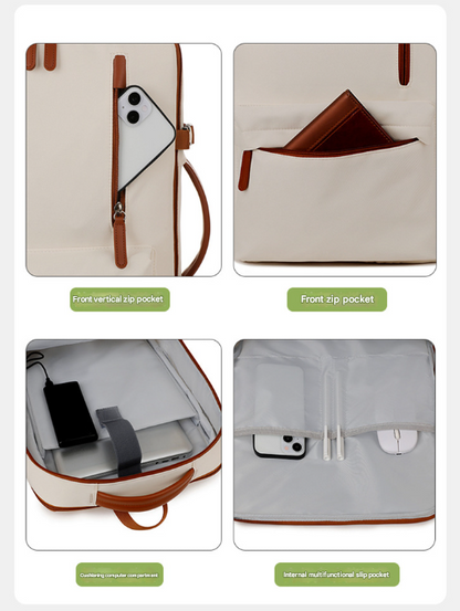 Black Expandable Laptop Backpack with USB Port - Stylish Travel & Business Daypack