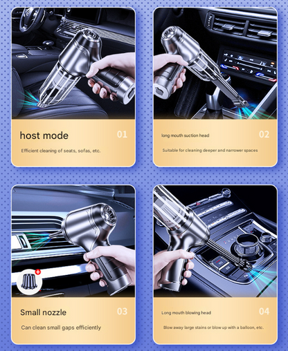 Black and Green Powerful 3-in-1 Cordless Handheld Vacuum Cleaner - 12000Pa Suction & Air Duster Blower for Car Home & Office