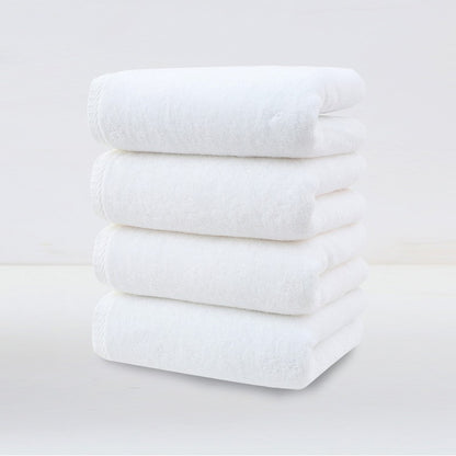 White Plush Cotton Hand Towel Set (4-Pack) - Ultra Soft, Absorbent & Quick-Drying Face Towels for Bathroom