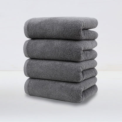Dark Grey Plush Cotton Hand Towel Set (4-Pack) - Ultra Soft, Absorbent & Quick-Drying Face Towels for Bathroom