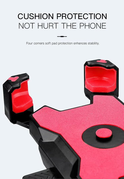 Black Secure Grip Bike Phone Mount - Adjustable 360 Rotation Bicycle Handlebar Holder, Universal Cradle for MTB & Road Cycling