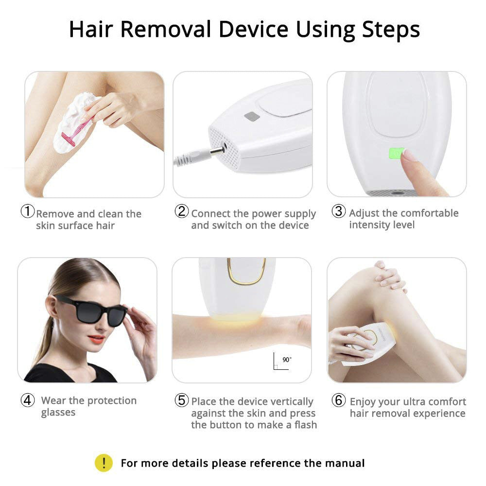 Advanced IPL 881 Laser Hair Removal Device - Sleek Home Use Electric Depilator for Women