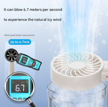White Mini Portable USB Rechargeable Fan - Quiet Cooling for Desk or Travel