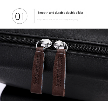 Dark Brown Large-Capacity PU Leather Backpack - Stylish Business & Travel Companion