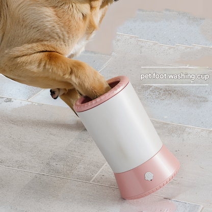 Blue Portable Dog Paw Cleaner - Gentle Silicone Pet Foot Washer Cup for Muddy Paws