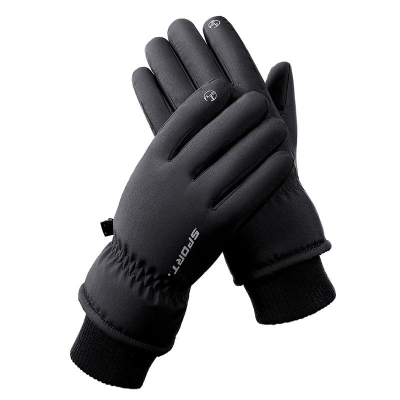 Men's Black Top-Rated Waterproof Touchscreen Ski Gloves - Fleece-Lined for Men & Women