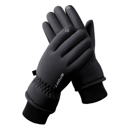 Men's Black Top-Rated Waterproof Touchscreen Ski Gloves - Fleece-Lined for Men & Women