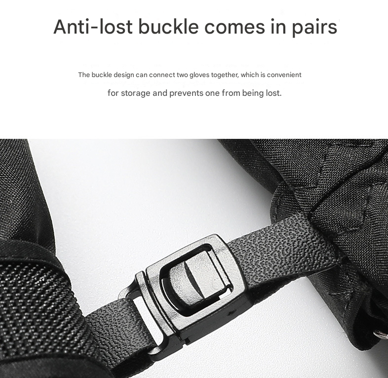 Men's Black Top-Rated Waterproof Touchscreen Ski Gloves - Fleece-Lined for Men & Women