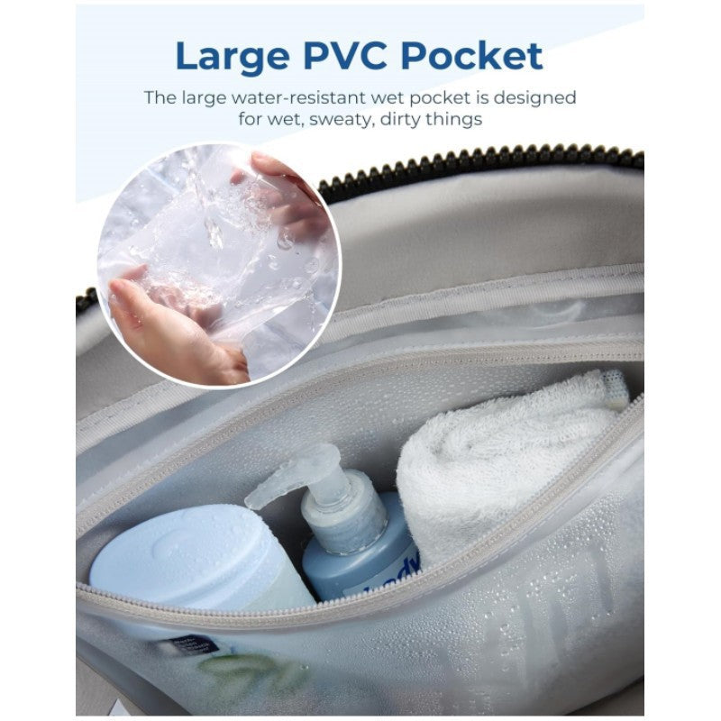 Beige Spacious Travel Duffel Bag - Large Capacity Sports & Fitness Tote with Toiletry Bag, Compartments & Single Shoulder Strap