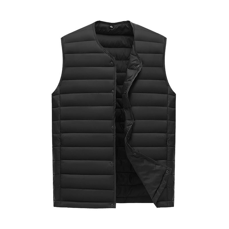 M Black Men's Lightweight Quilted Puffer Vest - Ideal Sleeveless Jacket for Winter Layering