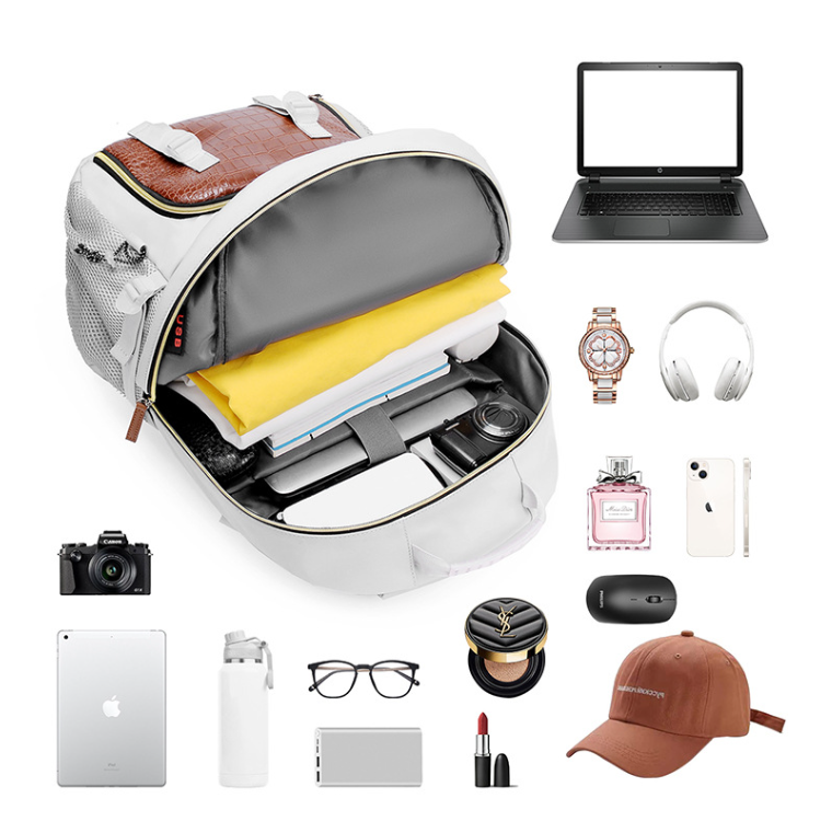 Black Stylish Large Capacity Backpack - Water-Resistant Oxford Rucksack for Travel, School & Daily Use