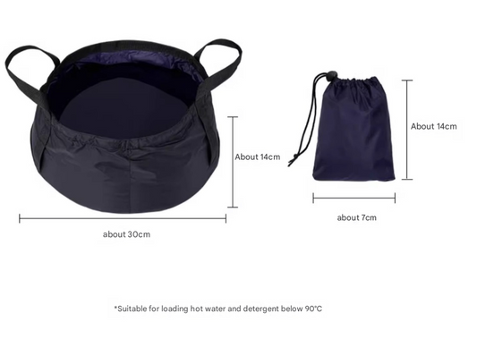 2PCS Blue 8.5L Portable Folding Water Basin - Collapsible Bucket with Carry Bag for Camping & Travel