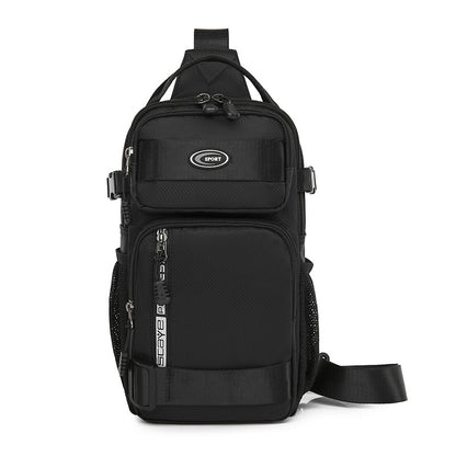 Black Stylish Multi-Functional Men's Chest Bag - Lightweight Crossbody Sling Pack