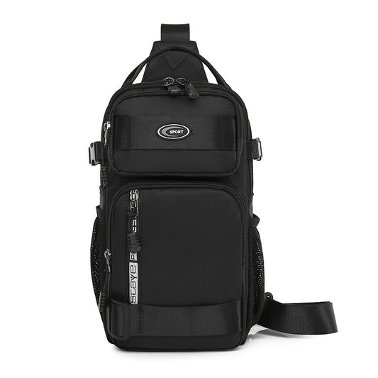 Black Stylish Multi-Functional Men's Chest Bag - Lightweight Crossbody Sling Pack
