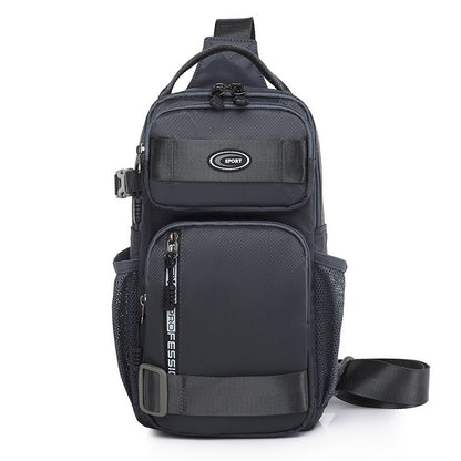 Grey Stylish Multi-Functional Men's Chest Bag - Lightweight Crossbody Sling Pack