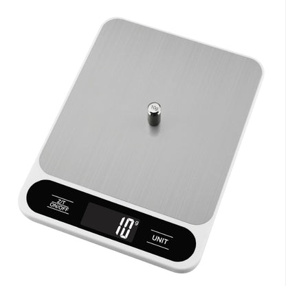 White Slim Digital Kitchen Scale - High Precision Stainless Steel Food Scale for Baking & Cooking(5kg)