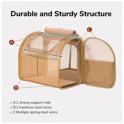 Grey Expandable Breathable Outdoor Portable Large Space Cat Backpack - Pet Carrier for Cats and Dogs