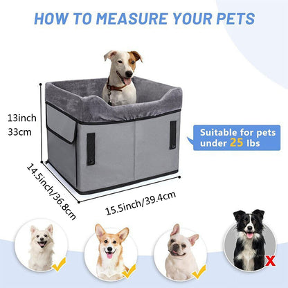 Grey Car Pet Pad - Portable Dog Booster Seat for Safe and Comfortable Travel