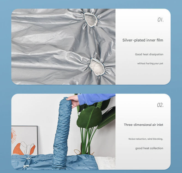 Portable Pet Grooming Dryer Bag - Hands-Free Quick-Drying Coat for Dogs & Cats After Bath(Size S)