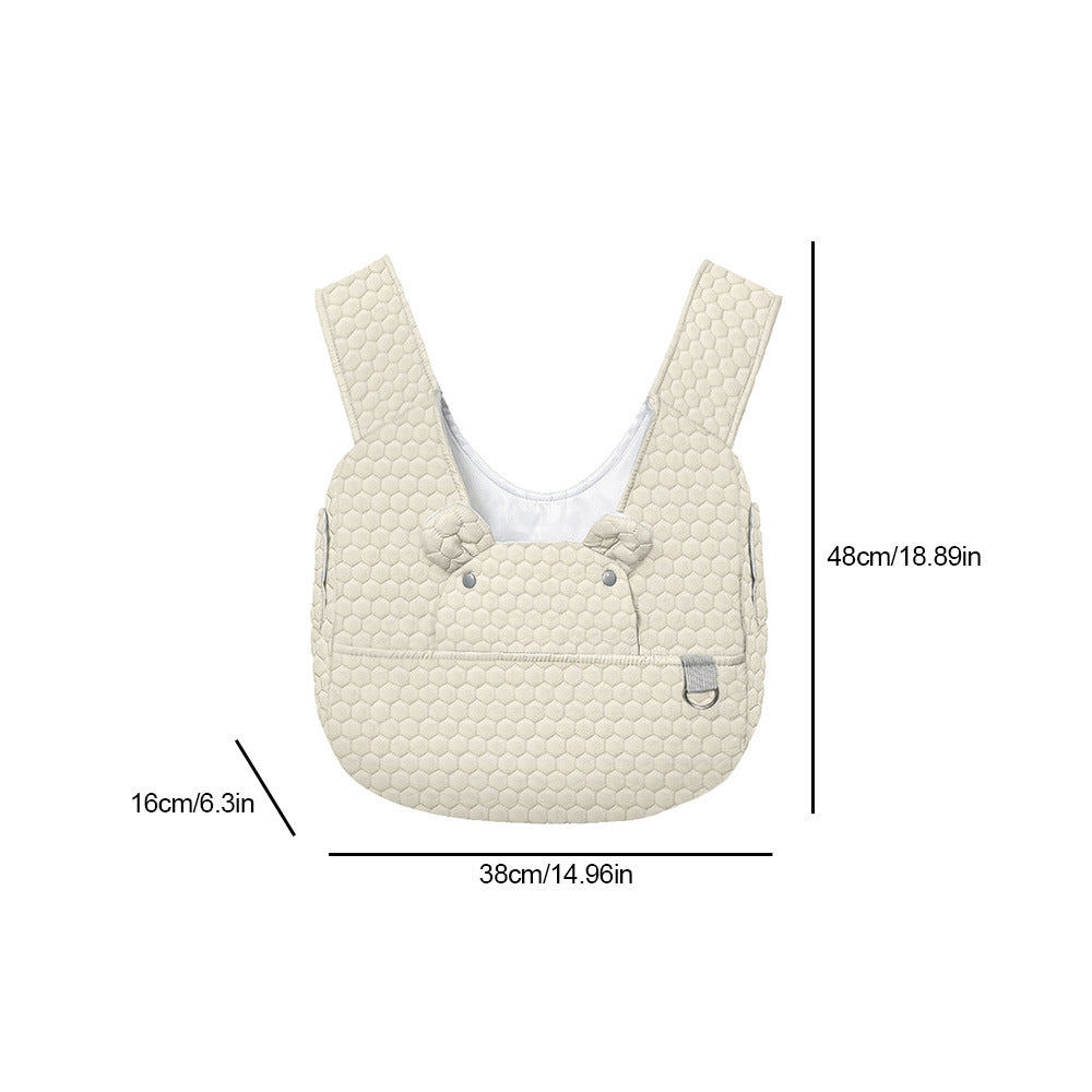 Khaki Hands-Free Quilted Pet Carrier Sling - Soft & Comfortable Front Pack for Small Dogs and Cats