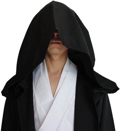 Brown Shadow Wanderer Hooded Cape - Premium Velvet Robe for Jedi, Wizard & Medieval Cosplay