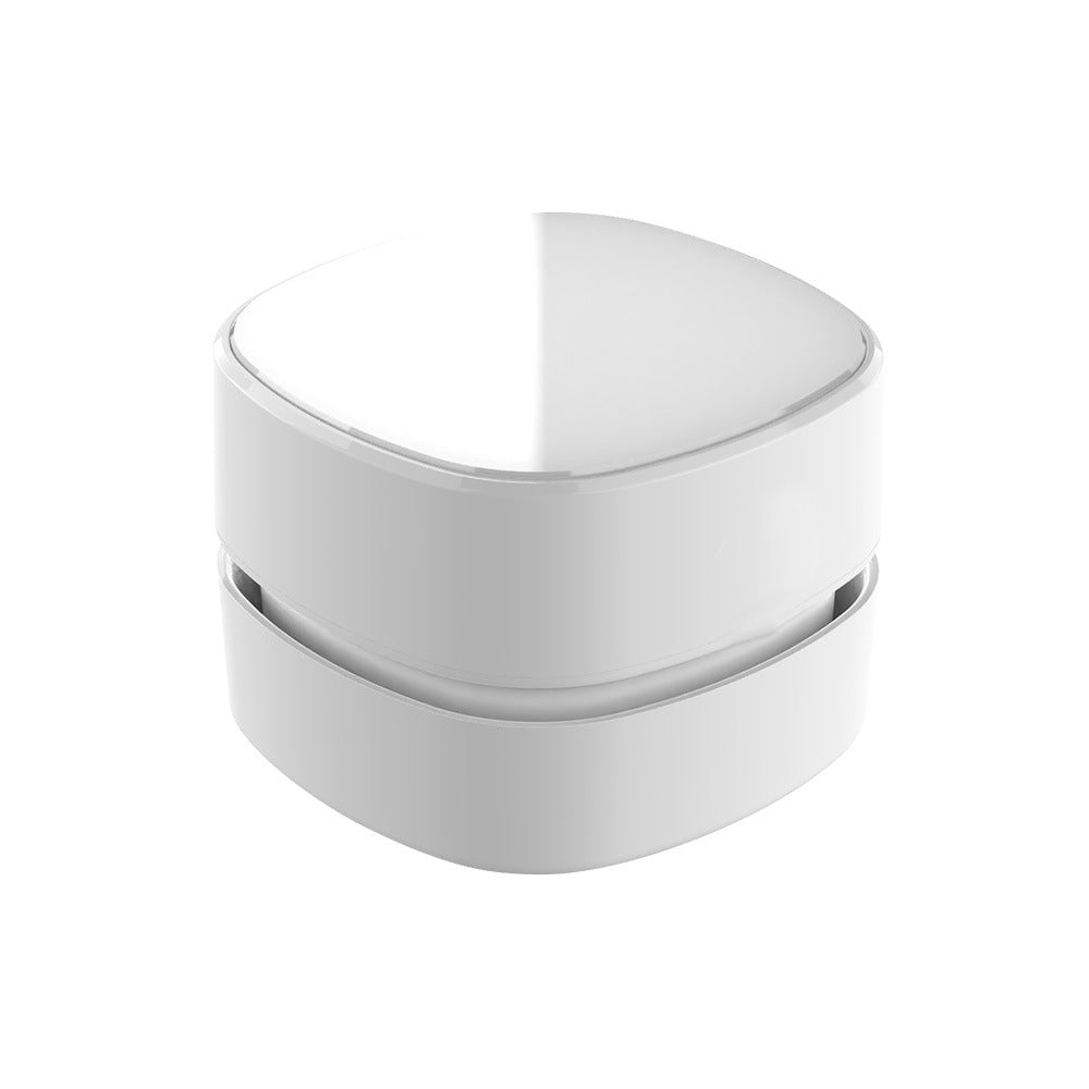 White Rechargeable Cordless Mini Desktop Vacuum - Portable Handheld Cleaner for Desk, Keyboard, Crumb & Dust