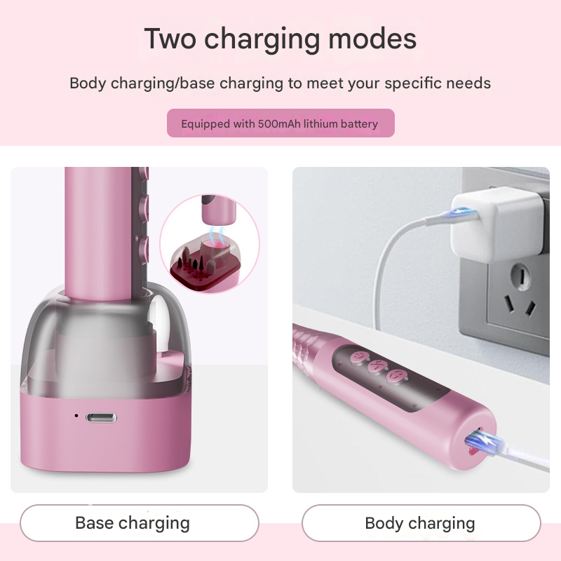 Grey Professional Electric Nail Drill Kit - 6-Speed 18000RPM Rechargeable Manicure & Pedicure File for Polishing, Grinding & Gel Removal