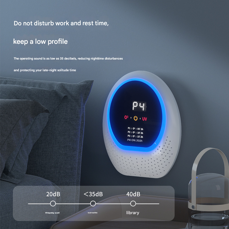 Black Rechargeable Ozone & UV-C Air Purifier with Remote - Portable Odor Eliminator for Home, Pets & Closets