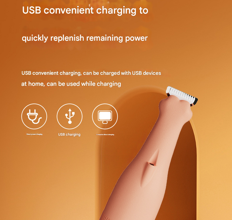 Black Precision Pet Paw Trimmer - Waterproof & Rechargeable Grooming Clipper for Dog & Cat Paws, Eyes, and Ears