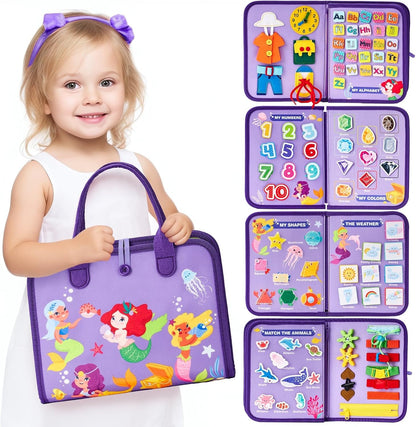 Purple Early Education Learning Board - Felt Activity Board for Toddlers