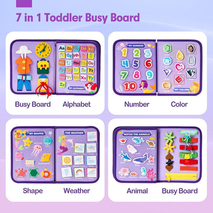 Pink Early Education Learning Board - Felt Activity Board for Toddlers