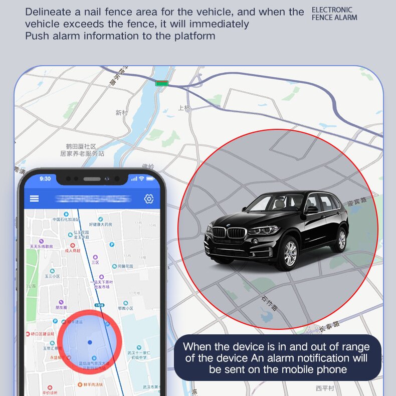 Black Mini Magnetic Real-Time GPS Tracker - Anti-Theft Locator for Vehicles, Assets & Personal Safety