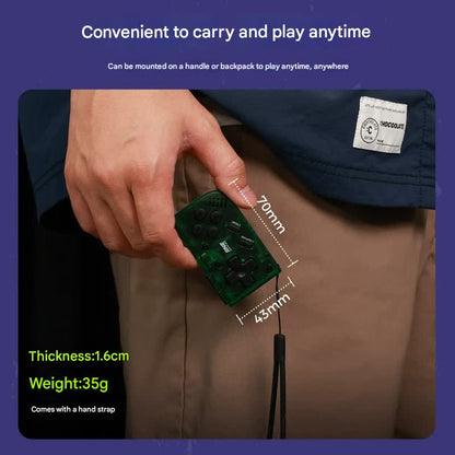 Mini Retro Pocket Game Controller - Multi-Platform Wireless Gamepad for Switch/PC/Android/iOS(black)