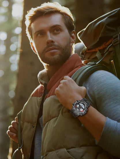 Rugged Outdoor Sport Smartwatch - HD Display, Compass, Flashlight, 100+ Sports Modes, Health Monitoring & Bluetooth Calls(Illusion blue)