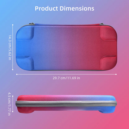Portable Hard Shell Travel Case for Nintendo Switch/Switch Lite/OLED - Game Card Slots & Accessory Pocket(Gradient pink and green)