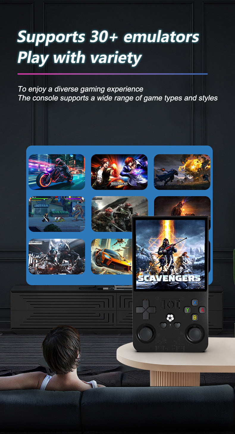 R36MAX Handheld Retro Game Console - 4.0 IPS Screen Open Source Linux 4000mAh Battery 30+ Emulators(black)"
