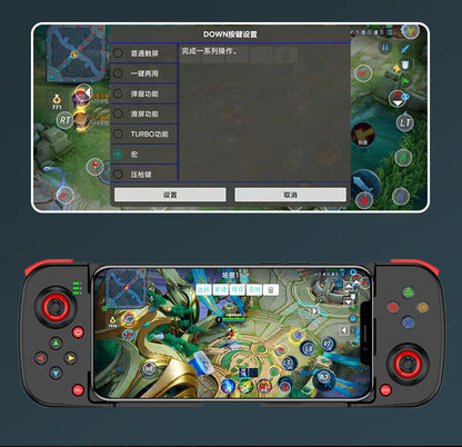 Portable Telescopic Mobile Game Controller - Bluetooth 5.0, iOS/Android/PC Compatible, 400mAh Battery(blue and red)
