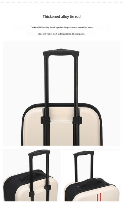 Compact Expandable Foldable Luggage - Reinforced Alloy Handle & Silent Wheels(white)