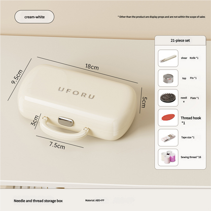 Complete Sewing Kit - Portable with Organized Compartments(white)